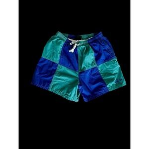 Hobie Swim Trunks Mens Lg Vintage Retro 90s Green Graphic Mesh Lined Swimwear‎